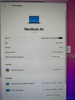Macbook AIR M2 (2022), 8/256GB - 10