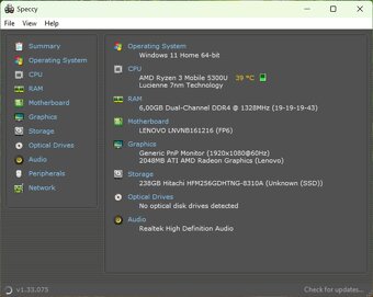 Lenovo Ideapad 3 /AMD Ryzen 3-5300U/8GB RAM/FHD/256GB SSD - 10