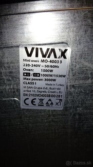 VIVAX Mini Oven MO-4003 B Mini rúra s dvojplatničkou - 10
