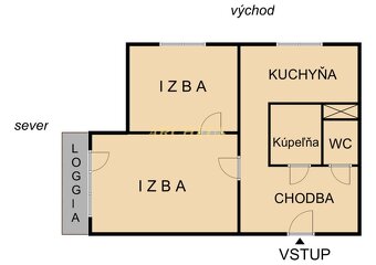 NA PREDAJ 2-IZBOVÝ BYT S LOGGIOU, 49 m2, SÍDL. JUH, TREBIŠOV - 10