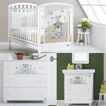 Pali detská postieľka + prebalovací pult SMART JOY + komoda - 10