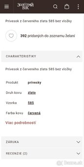 Zlatá retiazka a prívesok - 10