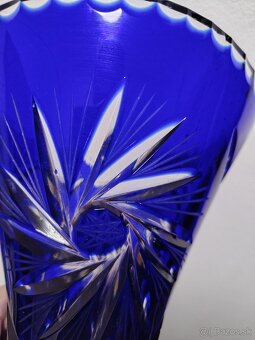 Váza brúsené ART sklo modre - 10