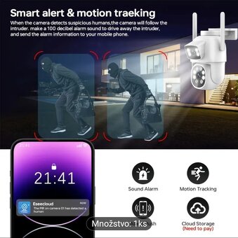 Kamera wifi, vonkajšia, vodotesná,dvojitá - 10