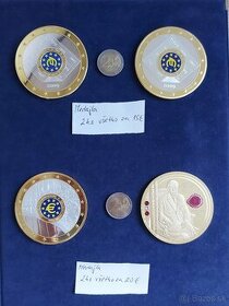 Zbierka medailí a VÝROČNÉ dvojeurových mincí + žetóny - 10