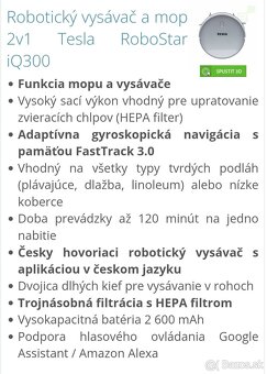 TESLA  robotický vysávač s mopom IQ 300 - 10