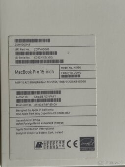 MacBook Pro 15 touchbar (2019) i7 6-jadro, 16GBram, 512GBssd - 10