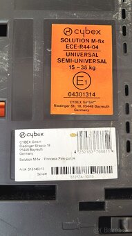 Autosedacka Cybex Solution M-fix Gold Line 15-36kg - 10