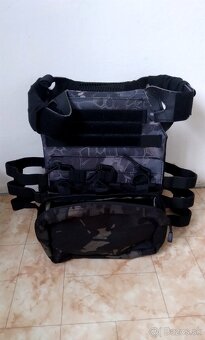 Taktická vesta airsoft paintball okuliare tlmič taška - 10