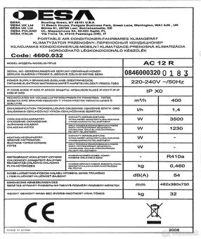 Mobilná klimatizácia DESA AC12R (3.5kW) - 10