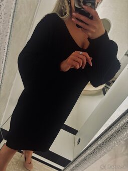 Damske pletene šaty s opaskom Mirella black - 10