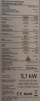 Klimatizácia NOVÁ WEBER wifi možnosť kúriť chladiť - 10