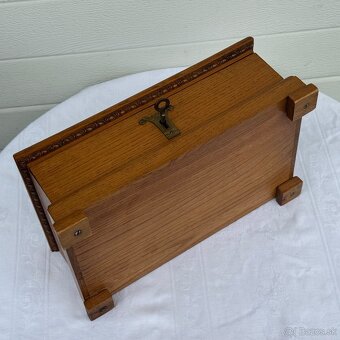 Starožitná velká krasná šperkovnice truhla - 10