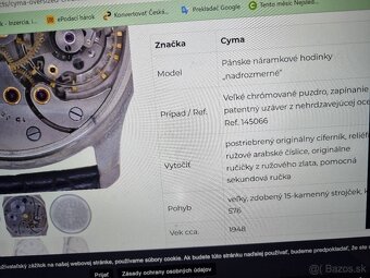 Veľké,náramkové hodinky,CYMA. - 10