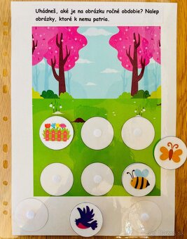 Aktivity pre deti, Montessori, suchý zips, laminované - 10