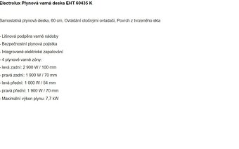 Predám nové ELEKTROLUX elektr. rúra + plynová varná doska - 10