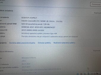 Notebook 14" HP.Intel Celeron 2x2,16GHz.8gb ram.120g SSD - 10