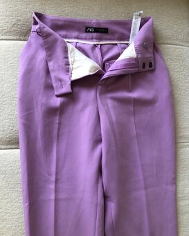 Fialové nohavice s vysokým pásom Zara, S/36, 7 E - 10