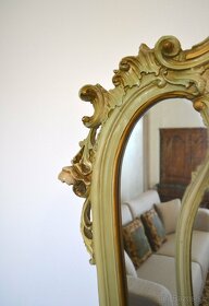 Drevená vyrezávaná konzola so zrkadlom - 10
