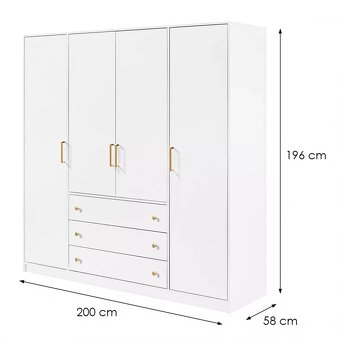 Skriňa Bali D4 Retro biela nová - 10