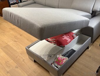 Rohová sedačka, sedacia súprava + taburet REZERVOVANÉ - 10