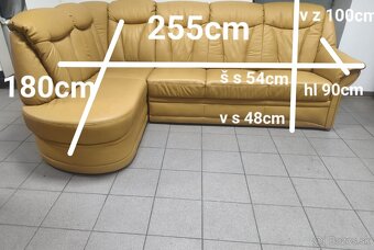 Kožená rohová sedacia súprava - ako NOVÁ, BEZ POŠKOZENIA - 10