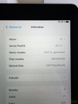 Apple iPad Wifi 128GB Space Gray 5 Generácia TOP STAV - 10