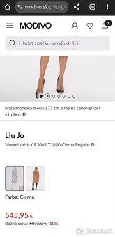 Luxusný elegantný kabát Liu Jo, veľ. it42 (S-M) - 10