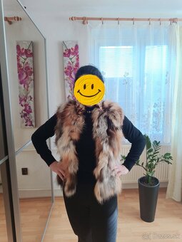 Líščia kožušinová vesta s leopardím vzorom - 10