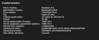 Apple Macbook Pro 14-palcový M1 MAX 32GB RAM 1TB SSD - 10
