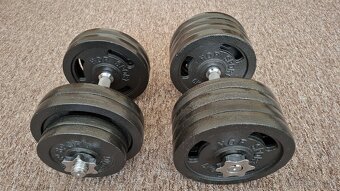 Posilňovacia lavička Reebok+činky-nakladacie 2x40kg - 10