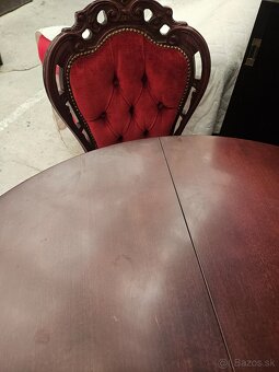 CHESTERFIELD ŠTÝL KOŽENÁ DVOJFAREBNÁ+ROZŤ.STôL+4 STOLIČKY - 10