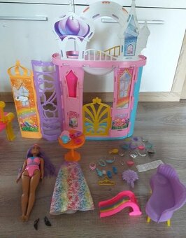 Barbie domček Dúhový zámok,bábika princezná zdarma - 10