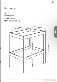 IKEA prebaľovací stôl + koše - 10