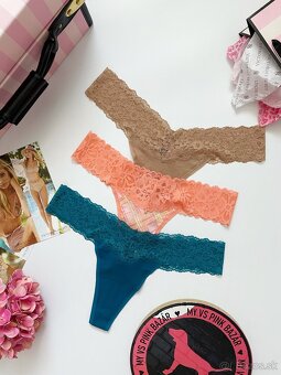 Victoria’s Secret pink tanga nohavičky L - 10