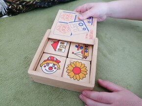 Drevené pexeso a 2 dielne puzzle v krabičke - 10