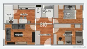 3 izbový byt - priestranný - loggia - zariadený - 10