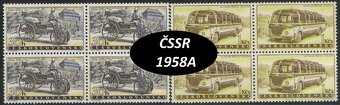 Poštové známky, filatelia: ČSSR 1945-58, čisté štvorbloky - 10