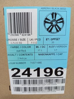 Alu disky R16 5x112 Et33 6.5J Seat Audi Volkswagen Škoda - 10