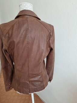 nové hnedé kožené sako Comma v. 38 - 10