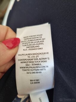 modré elastické šaty s marhuľovým vzorom Ralph Lauren 40 - 10