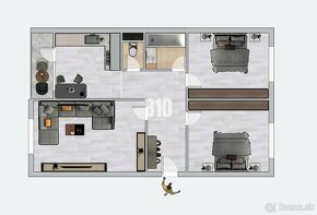 Veľký klimatizovaný 3-izbový byt s loggiou v ZM - 10