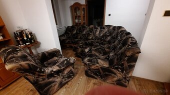 Rohová sedačka, kreslo, taburetka - 10