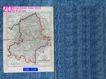 Slovenské župy 200 ročné mapy celá zbierka na predaj - 10