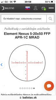 Puškohľad Elemnt Nexus 5-20x50 FFP - 10