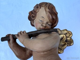 Sochy dřevěné velké Anděl a Andělka 31,5cm - 10