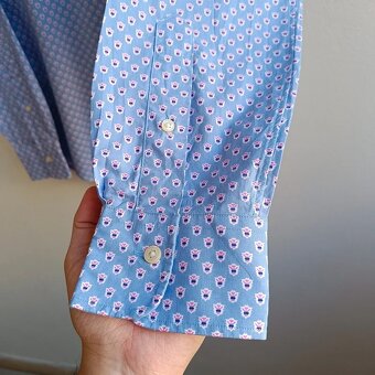 Polo Ralph Lauren modrá košeľa s dlhým rukávom s kvetmi S - 10