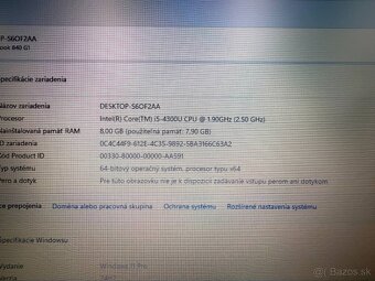 Notebook HP EliteBook 840 G1, i5, SSD 250 GB, 8 GB RAM - 10