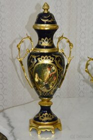 Zámecká sada - vázy a mísa - porcelán + bronz - 10