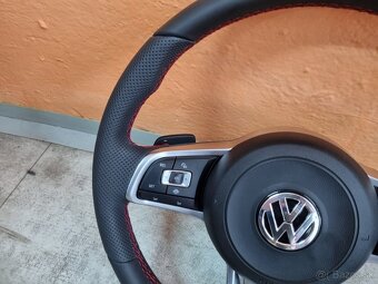 VOLANT VOLKSWAGEN R RLINE kožený ČERVENÉ PREŠÍVANIE - 10